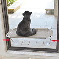 LSAIFATER Hamaca de Ventana para Gatos 360 ° y Soporte Inferior de Seguridad de Hierro Perca de ventana para Gato…